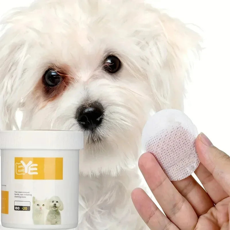 Pet Eye Cleaning Wipes – Gentle Tear Stain Cleaner for Dogs & Cats | 200 Wipes