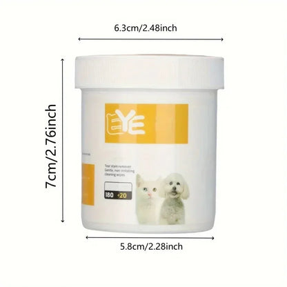 Pet Eye Cleaning Wipes – Gentle Tear Stain Cleaner for Dogs & Cats | 200 Wipes
